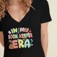In My Book Keeper Era Librarian School Women's Jersey Short Sleeve Deep V-Neck Tshirt