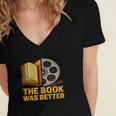 Book Love Scene The Book Was Better Bookworm Vibes Women's Jersey Short Sleeve Deep V-Neck Tshirt Book Love Scene The Book Was Better Bookworm Vibes Women's Jersey Short Sleeve Deep V-Neck Tshirt