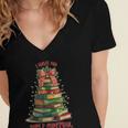 Book Lover Christmas Tree I Have No Shelf Control Women's Jersey Short Sleeve Deep V-Neck Tshirt