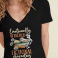 Book Lover Emotionally Attached To Fictional Characters Women's Jersey Short Sleeve Deep V-Neck Tshirt Book Lover Emotionally Attached To Fictional Characters Women's Jersey Short Sleeve Deep V-Neck Tshirt