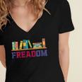 Book Lover Freedom Librarian Vintage Retro Reading Present Women's Jersey Short Sleeve Deep V-Neck Tshirt Book Lover Freedom Librarian Vintage Retro Reading Present Women's Jersey Short Sleeve Deep V-Neck Tshirt