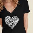 Book Lover Heart Shape Reading Librarian Library Teacher Women's Jersey Short Sleeve Deep V-Neck Tshirt