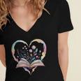 Book Lover Heart Shaped Reading Art Bookworm Women's Jersey Short Sleeve Deep V-Neck Tshirt Book Lover Heart Shaped Reading Art Bookworm Women's Jersey Short Sleeve Deep V-Neck Tshirt