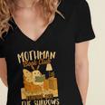 Book Lover Moth Mothman Book Club Reading Into Shadows Women's Jersey Short Sleeve Deep V-Neck Tshirt