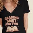 Book Lover Pregnancy Announcement Reveal Smut Women's Jersey Short Sleeve Deep V-Neck Tshirt Book Lover Pregnancy Announcement Reveal Smut Women's Jersey Short Sleeve Deep V-Neck Tshirt