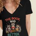 Book Lover Racoon Reading Bookish The Book Was Better Women's Jersey Short Sleeve Deep V-Neck Tshirt Book Lover Racoon Reading Bookish The Book Was Better Women's Jersey Short Sleeve Deep V-Neck Tshirt