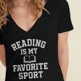 Book Lover Reading For Teachers Students Librarians Women's Jersey Short Sleeve Deep V-Neck Tshirt
