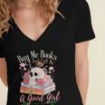 Book Lover Saying Buy Me Books And Call Me A Good Girl Women's Jersey Short Sleeve Deep V-Neck Tshirt