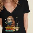 Book Lover Sloth Reading Bookish Library Read Books Be Kind Women's Jersey Short Sleeve Deep V-Neck Tshirt Book Lover Sloth Reading Bookish Library Read Books Be Kind Women's Jersey Short Sleeve Deep V-Neck Tshirt