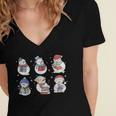 Book Lover Teacher Snowman Reading Books Christmas Winter Women's Jersey Short Sleeve Deep V-Neck Tshirt Book Lover Teacher Snowman Reading Books Christmas Winter Women's Jersey Short Sleeve Deep V-Neck Tshirt