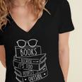 Book Lovers Books Because It’s Too Peopley Outside Women's Jersey Short Sleeve Deep V-Neck Tshirt Book Lovers Books Because It’s Too Peopley Outside Women's Jersey Short Sleeve Deep V-Neck Tshirt