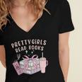 Book Lover's Pretty Girl's Read Books Women's Jersey Short Sleeve Deep V-Neck Tshirt Book Lover's Pretty Girl's Read Books Women's Jersey Short Sleeve Deep V-Neck Tshirt