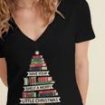 Book Merry Little Christmas Tree Holiday Women's Jersey Short Sleeve Deep V-Neck Tshirt Book Merry Little Christmas Tree Holiday Women's Jersey Short Sleeve Deep V-Neck Tshirt