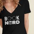 Book Nerd Book Club Bookworm Reading Lover Humor Women's Jersey Short Sleeve Deep V-Neck Tshirt