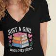 Book Nerd Just A Girl Who Loves Books Literary Enthusiast Women's Jersey Short Sleeve Deep V-Neck Tshirt