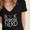 Book Nerd Retro Style Readers Librarians Authors Bookworms Women's Jersey Short Sleeve Deep V-Neck Tshirt Book Nerd Retro Style Readers Librarians Authors Bookworms Women's Jersey Short Sleeve Deep V-Neck Tshirt