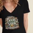 Book Nook Enthusiast Cozy Library Reader Collector Women's Jersey Short Sleeve Deep V-Neck Tshirt Book Nook Enthusiast Cozy Library Reader Collector Women's Jersey Short Sleeve Deep V-Neck Tshirt