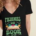 Book And Pajama Pajamas On Book Open Women's Jersey Short Sleeve Deep V-Neck Tshirt