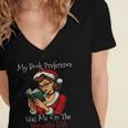 My Book Preference Has Me On The Naughty List Christmas Xmas Women's Jersey Short Sleeve Deep V-Neck Tshirt My Book Preference Has Me On The Naughty List Christmas Xmas Women's Jersey Short Sleeve Deep V-Neck Tshirt