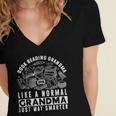 Book Reading Grandma Book Lover Grandma Women's Jersey Short Sleeve Deep V-Neck Tshirt