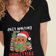 Book Reading Just Waiting For Christmas Gingerbread Women's Jersey Short Sleeve Deep V-Neck Tshirt Book Reading Just Waiting For Christmas Gingerbread Women's Jersey Short Sleeve Deep V-Neck Tshirt