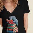 Book Reading Book Reader Manatees Sea Animal Sea Cow Manatee Women's Jersey Short Sleeve Deep V-Neck Tshirt Book Reading Book Reader Manatees Sea Animal Sea Cow Manatee Women's Jersey Short Sleeve Deep V-Neck Tshirt