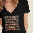 Book Book Shelves Library Women's Jersey Short Sleeve Deep V-Neck Tshirt