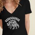 Book T-Rex Dino Bookworm Reading Book Dinosaur Women's Jersey Short Sleeve Deep V-Neck Tshirt Book T-Rex Dino Bookworm Reading Book Dinosaur Women's Jersey Short Sleeve Deep V-Neck Tshirt