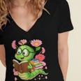 Book Worm Costume World Book Day Cute Kawaii Worm Reading Women's Jersey Short Sleeve Deep V-Neck Tshirt Book Worm Costume World Book Day Cute Kawaii Worm Reading Women's Jersey Short Sleeve Deep V-Neck Tshirt