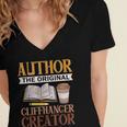Book Writer Cliffhanger Creator Author Book Writing Novelist Women's Jersey Short Sleeve Deep V-Neck Tshirt Book Writer Cliffhanger Creator Author Book Writing Novelist Women's Jersey Short Sleeve Deep V-Neck Tshirt