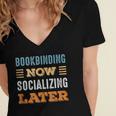 Bookbinding Now Minimal Socializing Introvert Vintage Women's Jersey Short Sleeve Deep V-Neck Tshirt Bookbinding Now Minimal Socializing Introvert Vintage Women's Jersey Short Sleeve Deep V-Neck Tshirt
