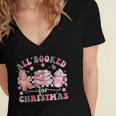 All Booked For Christmas Book Coffee Latte Gingerbread Women's Jersey Short Sleeve Deep V-Neck Tshirt All Booked For Christmas Book Coffee Latte Gingerbread Women's Jersey Short Sleeve Deep V-Neck Tshirt