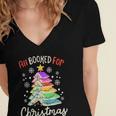 All Booked For Christmas Book Lovers Xmas Tree Women Women's Jersey Short Sleeve Deep V-Neck Tshirt