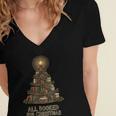 All Booked For Christmas Book Tree Book Lover Teacher Women's Jersey Short Sleeve Deep V-Neck Tshirt All Booked For Christmas Book Tree Book Lover Teacher Women's Jersey Short Sleeve Deep V-Neck Tshirt