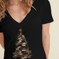 All Booked For Christmas Book Women's Jersey Short Sleeve Deep V-Neck Tshirt