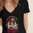 All Booked For Christmas Dragon Women's Jersey Short Sleeve Deep V-Neck Tshirt
