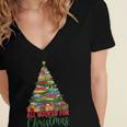 All Booked For Christmas Reading Books Librarian Holiday Women's Jersey Short Sleeve Deep V-Neck Tshirt All Booked For Christmas Reading Books Librarian Holiday Women's Jersey Short Sleeve Deep V-Neck Tshirt