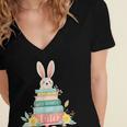 All Booked For Easter Shirt Bookworm Reading Book Reader Women's Jersey Short Sleeve Deep V-Neck Tshirt