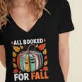 All Booked For Fall Book Pumpkin Autumn Thanksgiving Teacher Women's Jersey Short Sleeve Deep V-Neck Tshirt All Booked For Fall Book Pumpkin Autumn Thanksgiving Teacher Women's Jersey Short Sleeve Deep V-Neck Tshirt