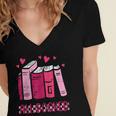 All Booked Read Book Reading Librarian Men Women Kids Women's Jersey Short Sleeve Deep V-Neck Tshirt