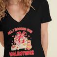 Booked For Valentine Books Lover Bookworm Librarian Teacher Women's Jersey Short Sleeve Deep V-Neck Tshirt