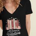 All Booked For Valentines Book Lovers Hearts Women's Jersey Short Sleeve Deep V-Neck Tshirt All Booked For Valentines Book Lovers Hearts Women's Jersey Short Sleeve Deep V-Neck Tshirt