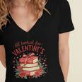 All Booked For Valentine's Book Lovers Romantic Readers Women's Jersey Short Sleeve Deep V-Neck Tshirt