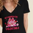 All Booked For Valentines Coquette Bow Book Valentine Day Women's Jersey Short Sleeve Deep V-Neck Tshirt