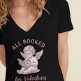 All Booked For Valentines Cute Cherub Vintage Book Lover Women's Jersey Short Sleeve Deep V-Neck Tshirt All Booked For Valentines Cute Cherub Vintage Book Lover Women's Jersey Short Sleeve Deep V-Neck Tshirt
