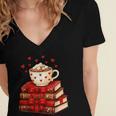 All Booked For Valentine’s Day Reading Teacher Women's Jersey Short Sleeve Deep V-Neck Tshirt