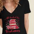 All Booked For Valentines Librarian Book Lover Teacher Women's Jersey Short Sleeve Deep V-Neck Tshirt All Booked For Valentines Librarian Book Lover Teacher Women's Jersey Short Sleeve Deep V-Neck Tshirt
