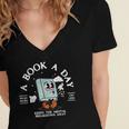Bookish Mental Health Book A Day Retro Read More Book Women's Jersey Short Sleeve Deep V-Neck Tshirt Bookish Mental Health Book A Day Retro Read More Book Women's Jersey Short Sleeve Deep V-Neck Tshirt