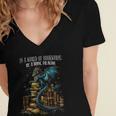 Bookish Quote In a World Of Bookworms Be a Book Dragon Women's Jersey Short Sleeve Deep V-Neck Tshirt