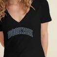 Bookish Vintage Varsity Style Book Lover Art Women's Jersey Short Sleeve Deep V-Neck Tshirt